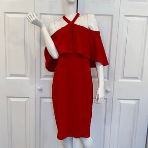 New Carmen Marc Valvo Collection red Dress